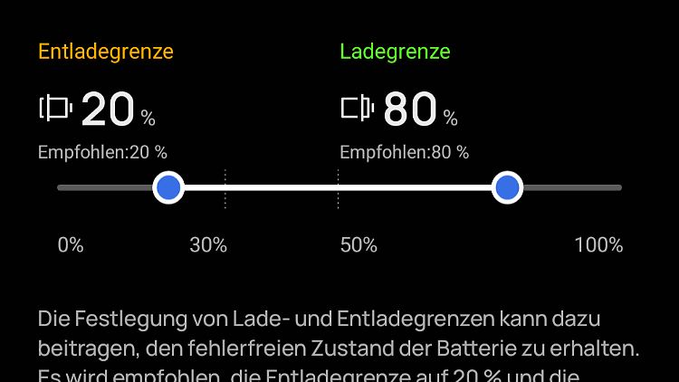 If you love your battery, you can set the controls to 20 and 80 percent.