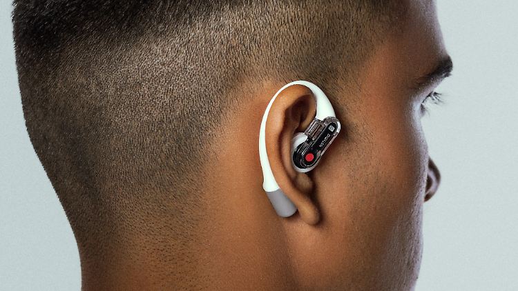 The earphones fit securely but comfortably.